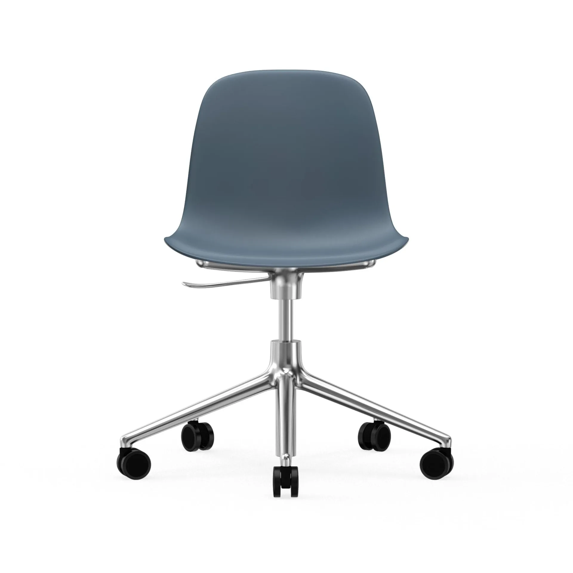 Form chair swivel 5W kontorsstol, blå, aluminium hjul Normann Copenhagen