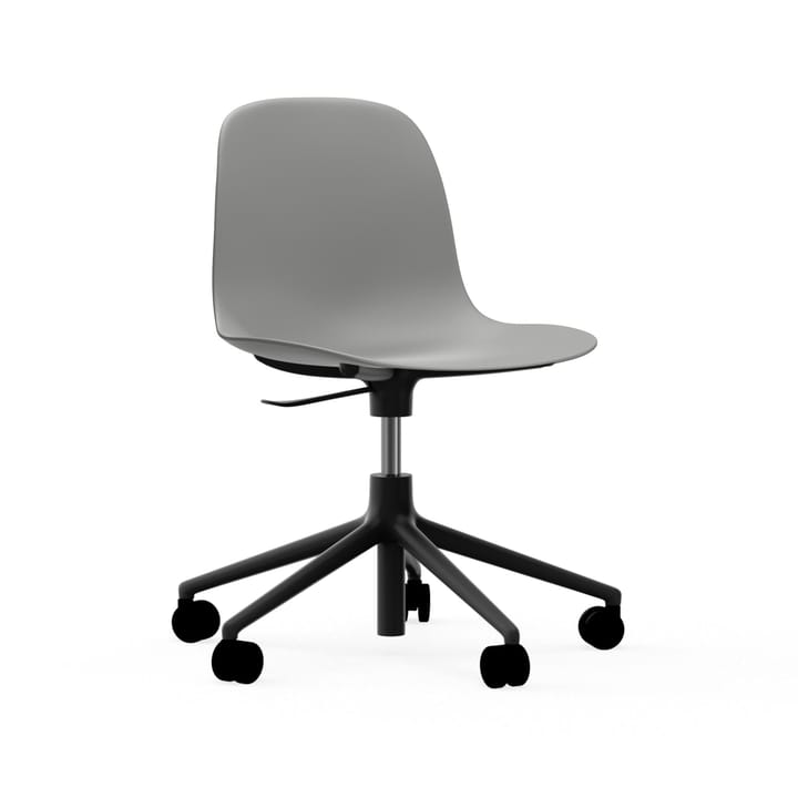 Form chair swivel 5W kontorsstol - grå, svart aluminium, hjul - Normann Copenhagen