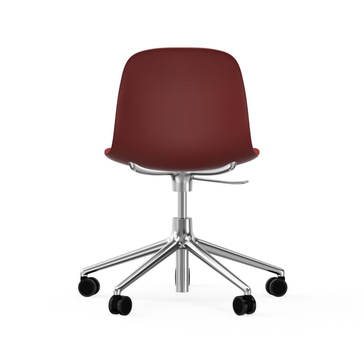 Form chair swivel 5W kontorsstol - röd, aluminium, hjul - Normann Copenhagen