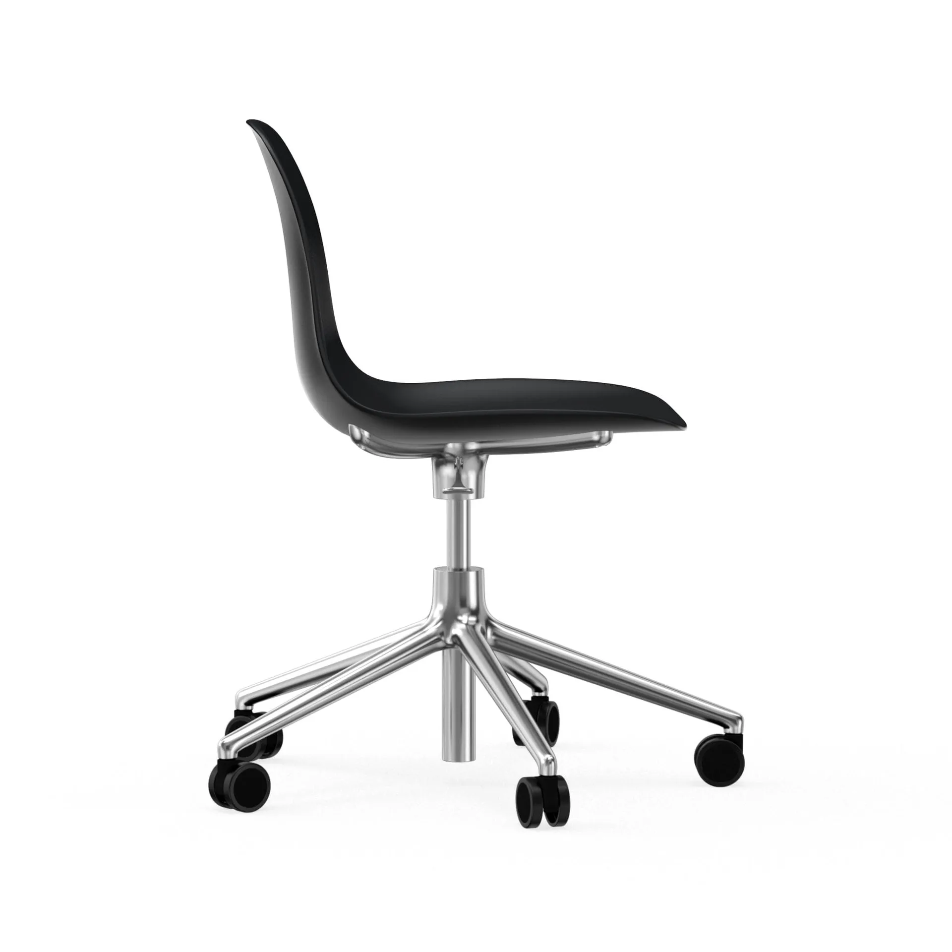 Form chair swivel 5W kontorsstol, svart, aluminium, hjul Normann Copenhagen