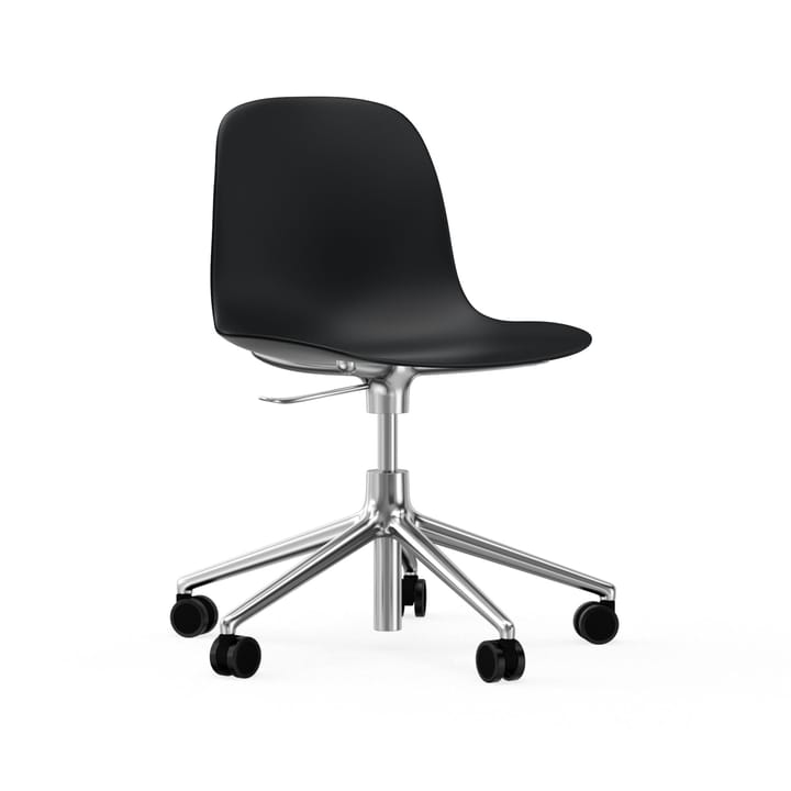 Form chair swivel 5W kontorsstol - svart, aluminium, hjul - Normann Copenhagen