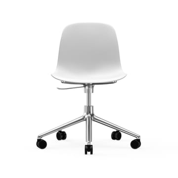 Form chair swivel 5W kontorsstol - vit, aluminium, hjul - Normann Copenhagen