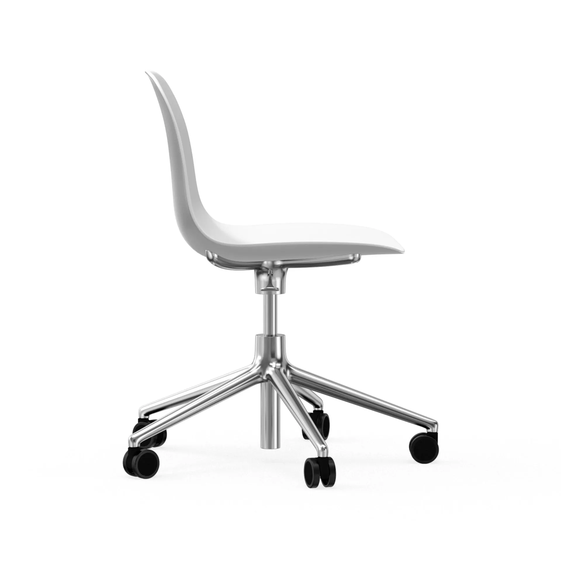 Form chair swivel 5W kontorsstol, vit, aluminium, hjul Normann Copenhagen
