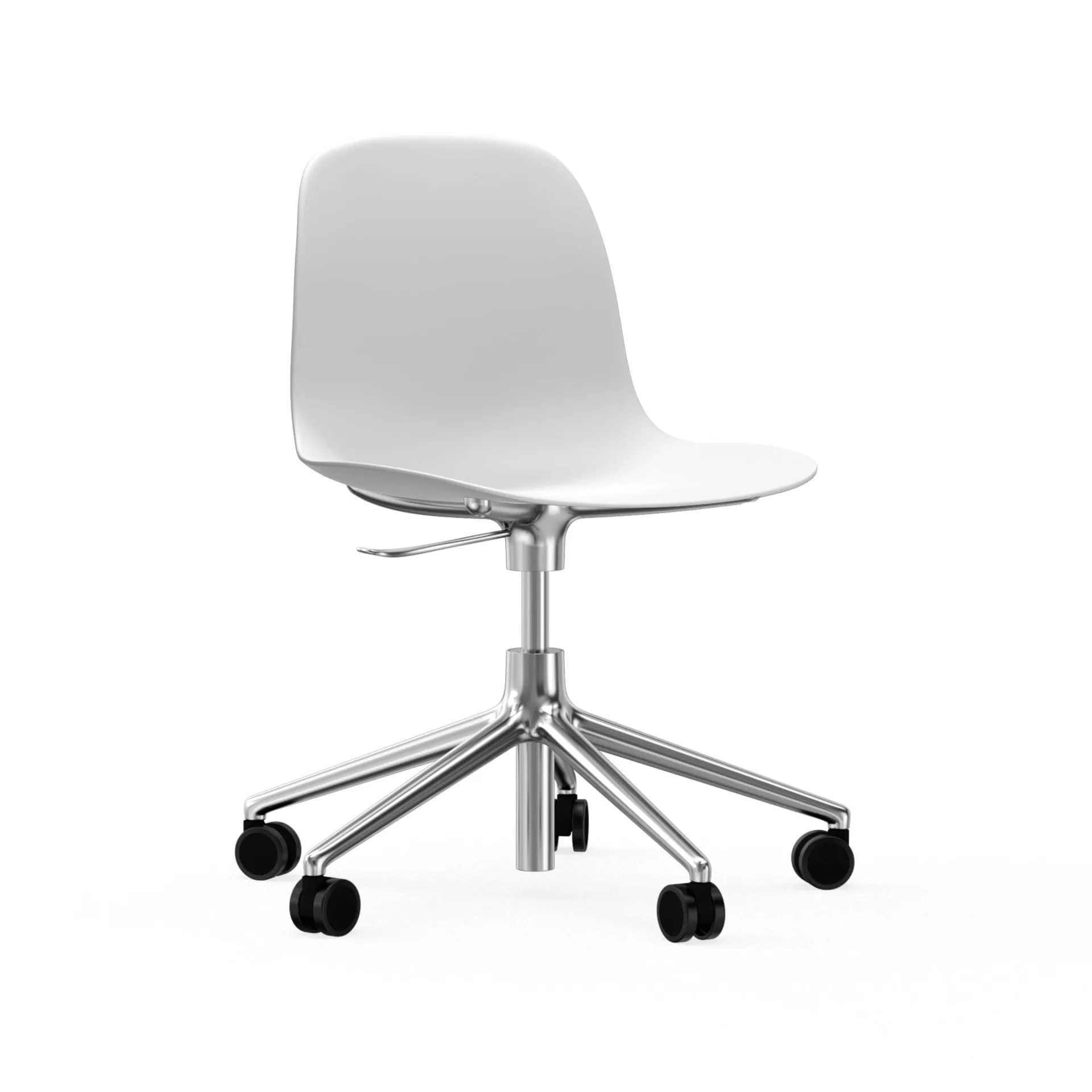 Form chair swivel 5W kontorsstol, vit, aluminium, hjul Normann Copenhagen