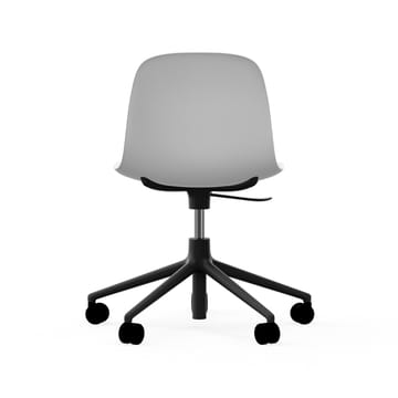 Form chair swivel 5W kontorsstol - vit, svart aluminium, hjul - Normann Copenhagen