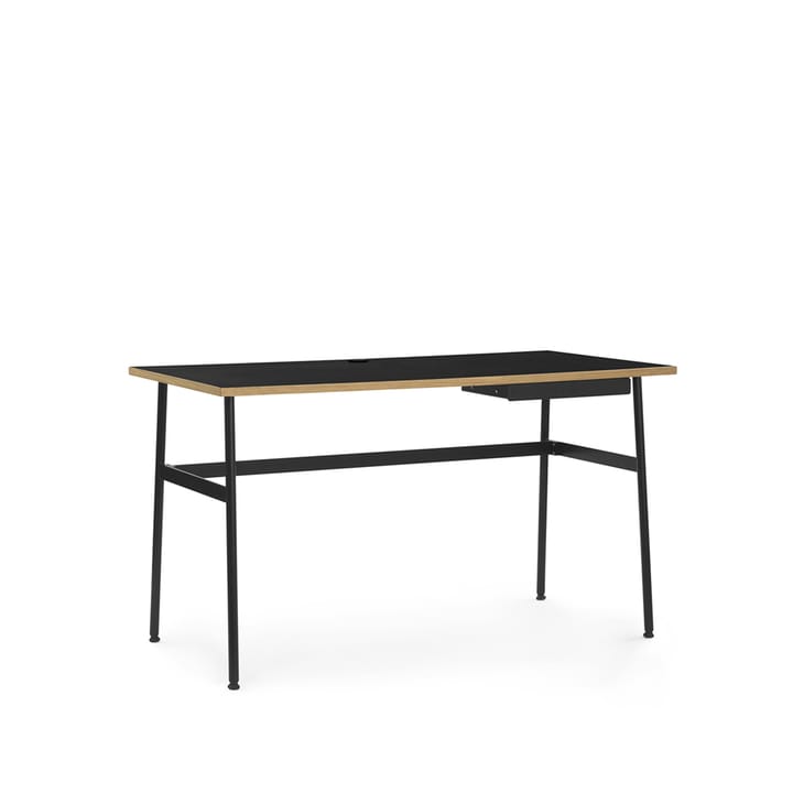 Journal skrivbord - svart laminat, svarta stålben och låda - Normann Copenhagen