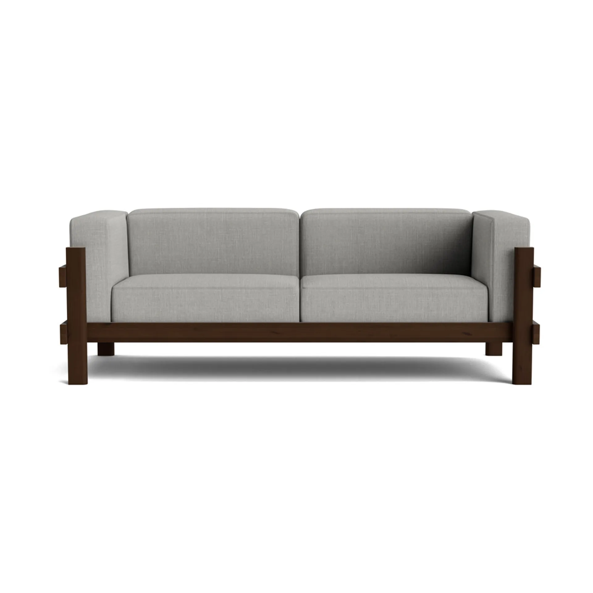 Kube soffa, Brunlackerad furu-tyg Remix 143 Grey, 220 cm Normann Copenhagen