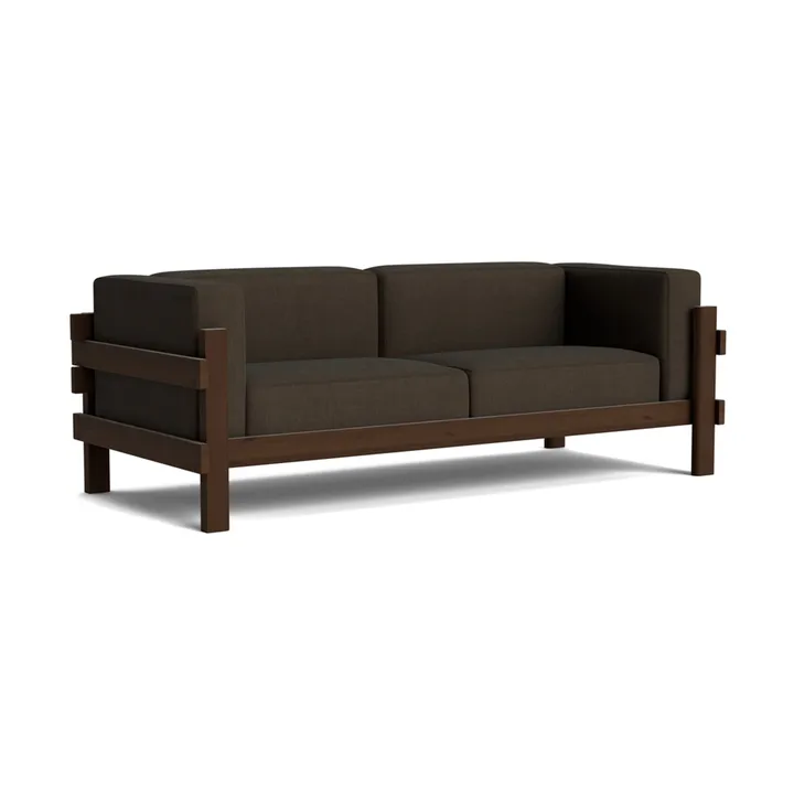 Kube soffa - Brunlackerad furu-tyg Remix 356 Brown, 220 cm - Normann Copenhagen