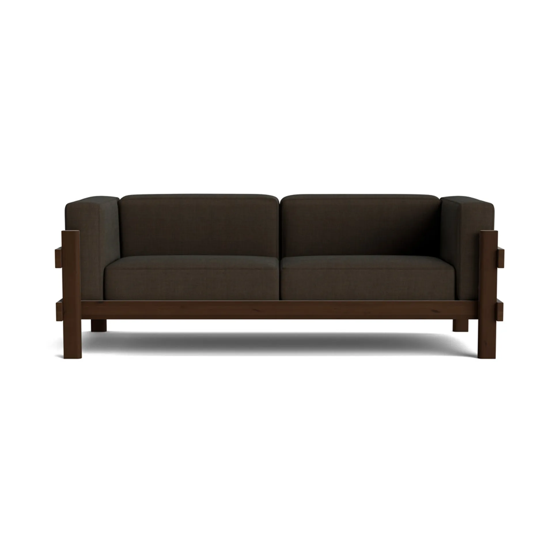 Kube soffa, Brunlackerad furu-tyg Remix 356 Brown, 220 cm Normann Copenhagen