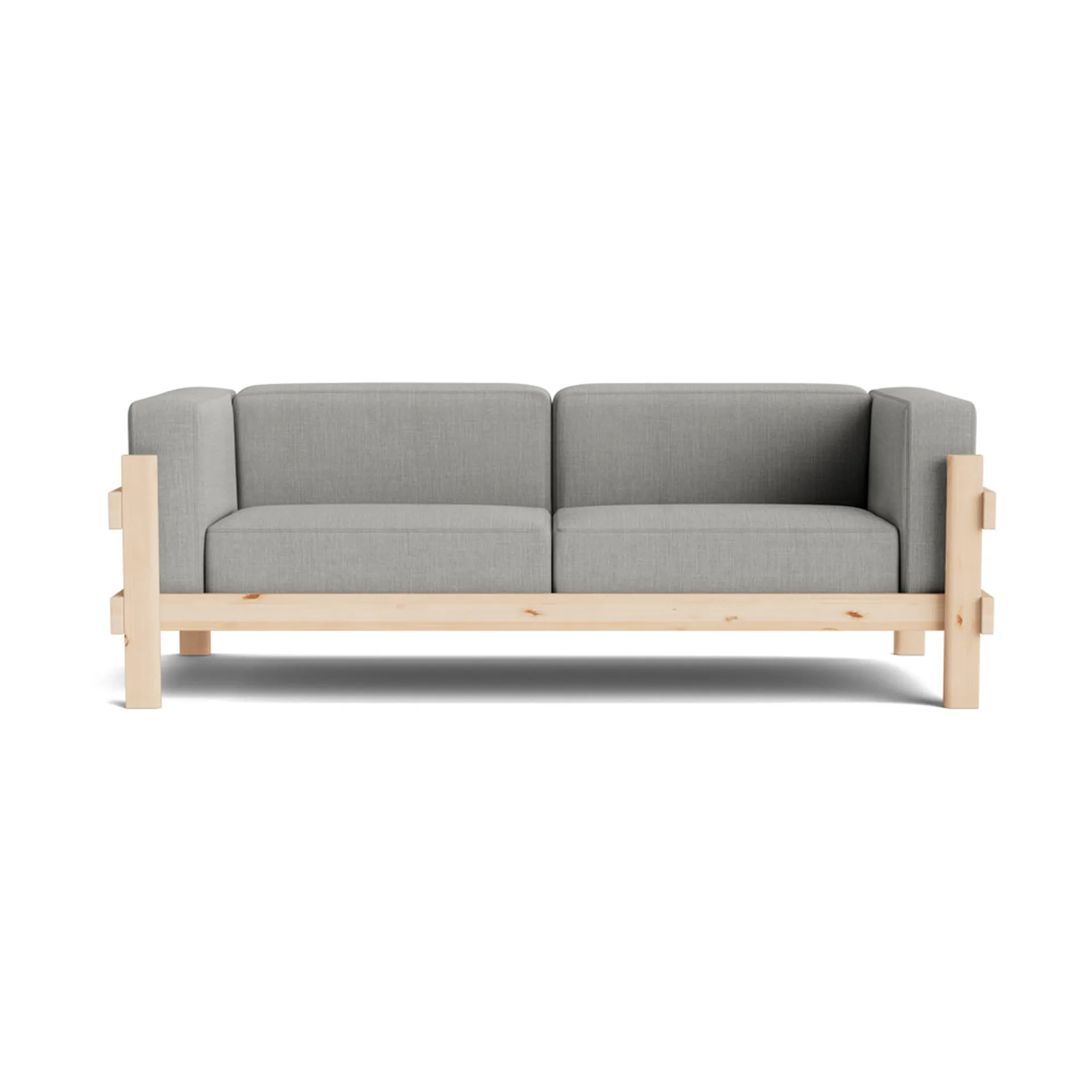 Kube soffa, Lackerad furu-tyg Remix 143 Grey, 220 cm Normann Copenhagen