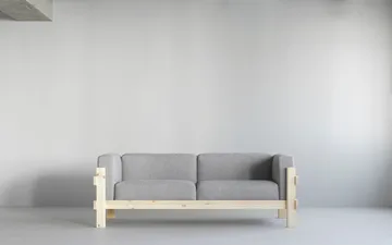 Kube soffa - Lackerad furu-tyg Remix 143 Grey, 220 cm - Normann Copenhagen