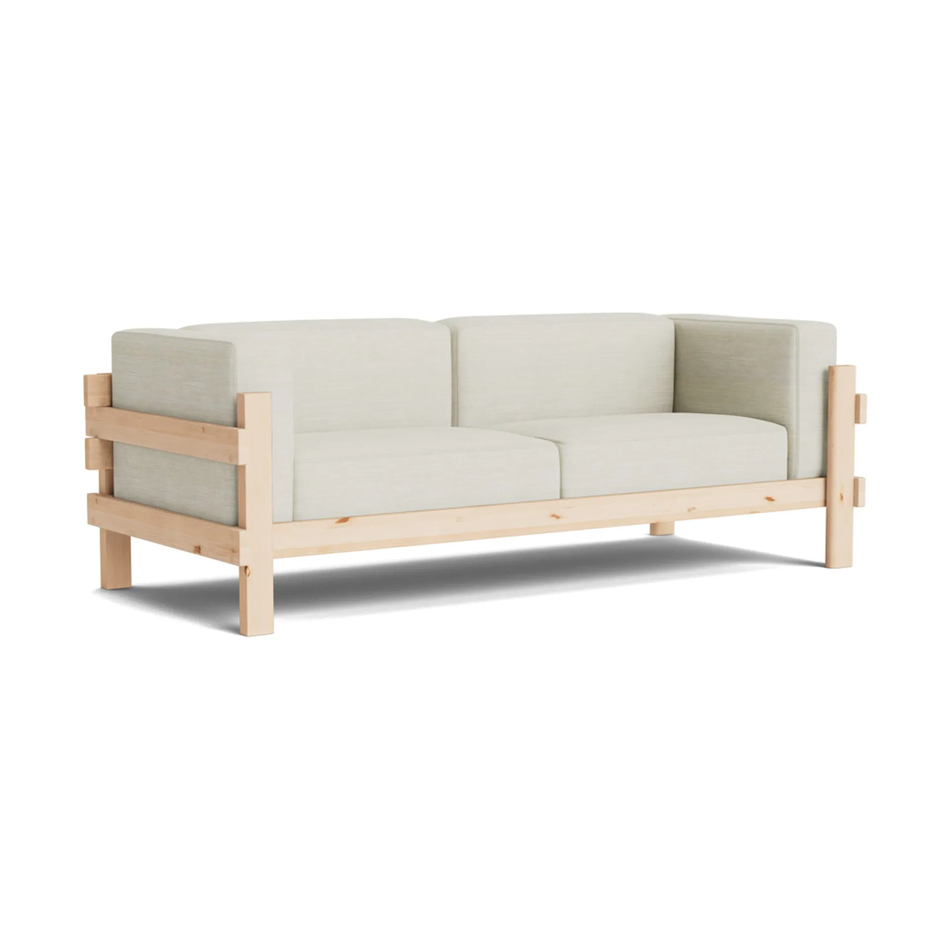 Kube soffa, Lackerad furu-tyg Remix 223 Beige, 220 cm Normann Copenhagen