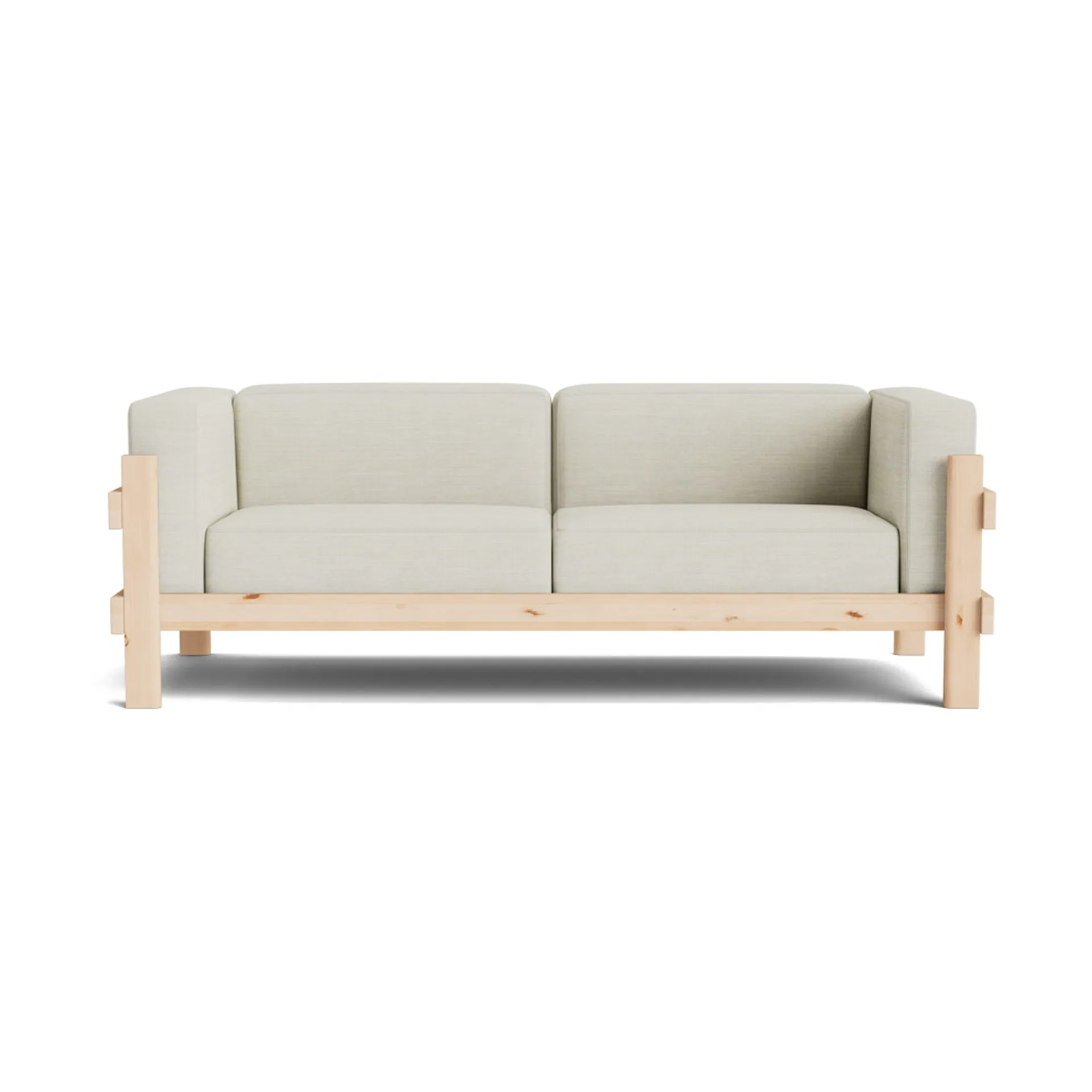 Kube soffa, Lackerad furu-tyg Remix 223 Beige, 220 cm Normann Copenhagen