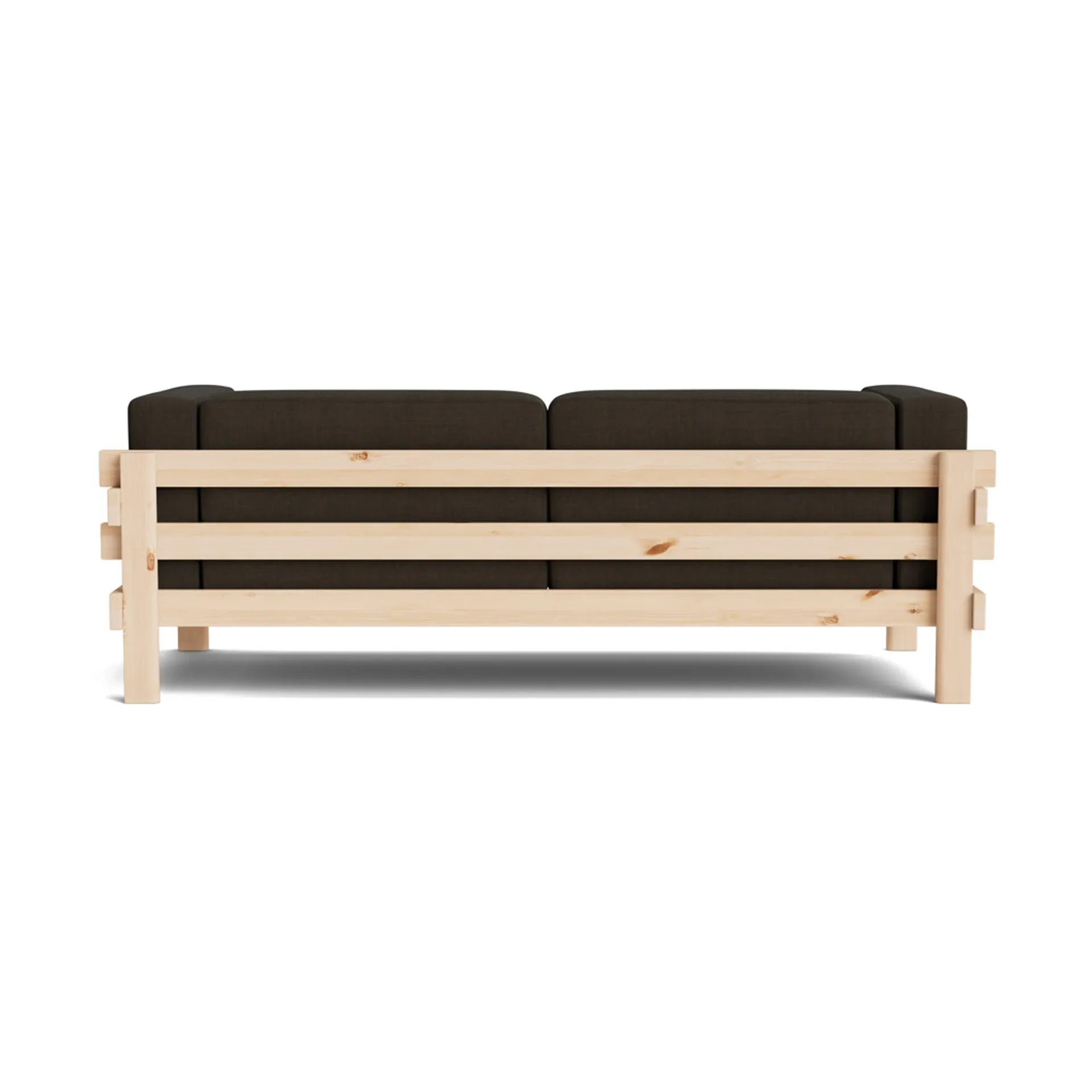 Kube soffa, Lackerad furu-tyg Remix 356 Brown, 220 cm Normann Copenhagen
