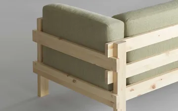 Kube soffa - Lackerad furu-tyg Remix 356 Brown, 220 cm - Normann Copenhagen