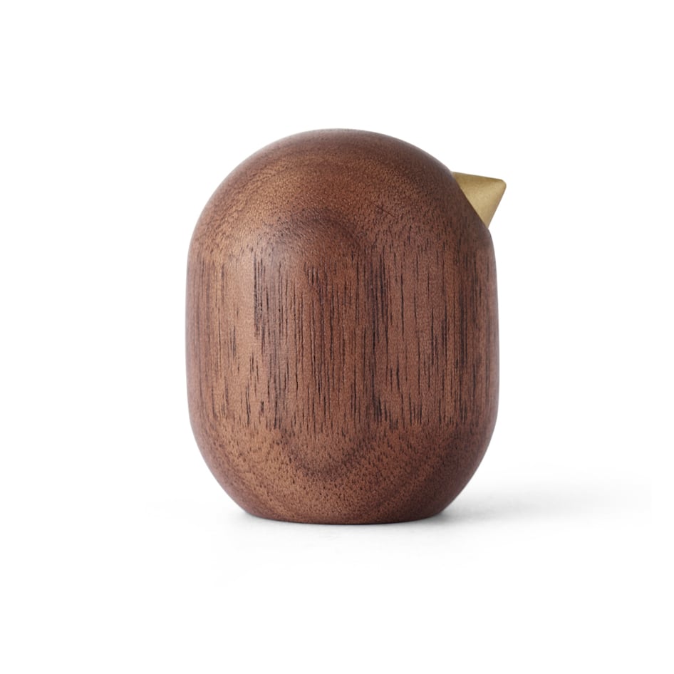 Normann Copenhagen Little Bird figur valnöt 4,5 cm | Skandinavisk Design | Träfigurer | Brun