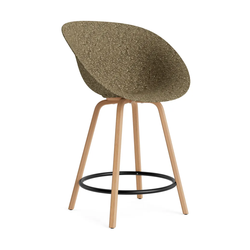 Mat Bar Armchair karmstol 65 cm, Seaweed-beech-black steel Normann Copenhagen