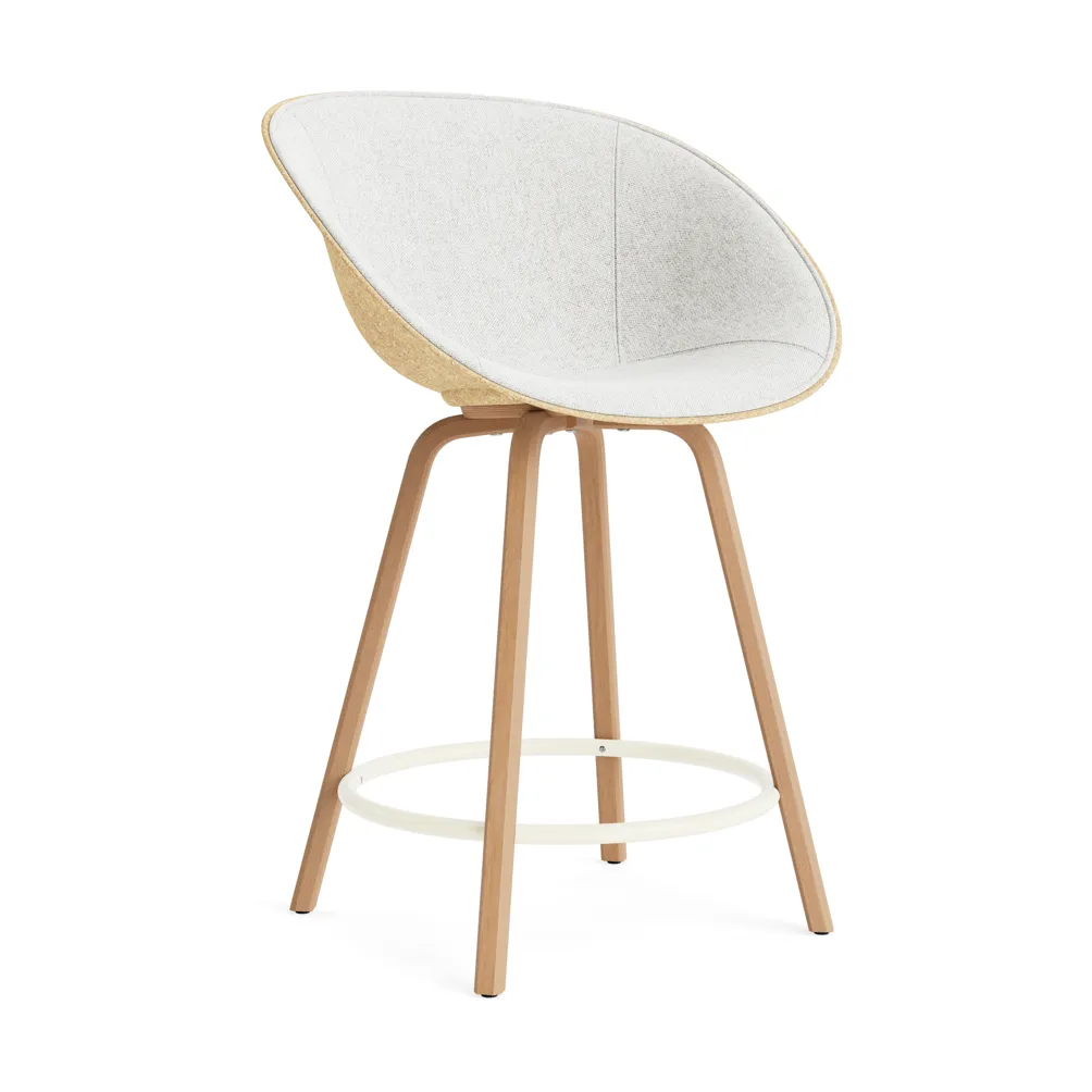 Mat Bar Armchair karmstol framsideklädd 65 cm, Hallingdal 110-hemp-beech-cream steel Normann Copenhagen