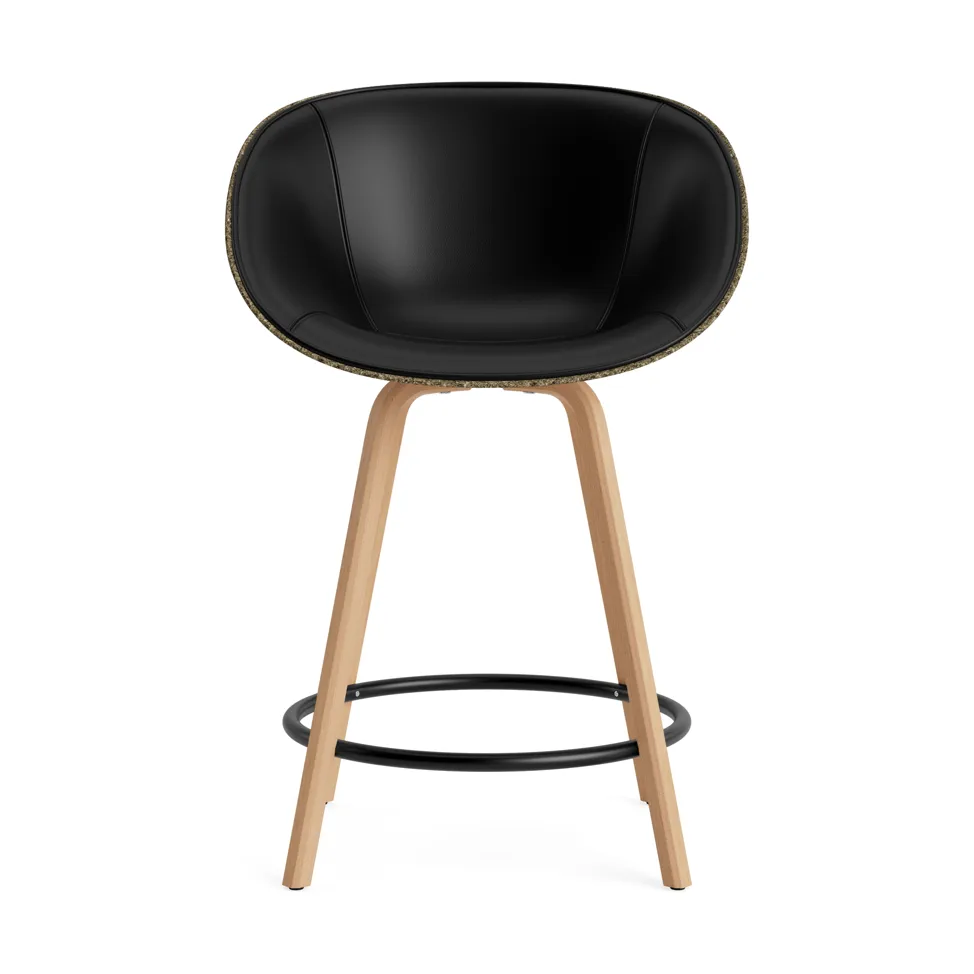 Mat Bar Armchair karmstol framsideklädd 65 cm, Ultra 41599-seaweed-beech-black steel Normann Copenhagen