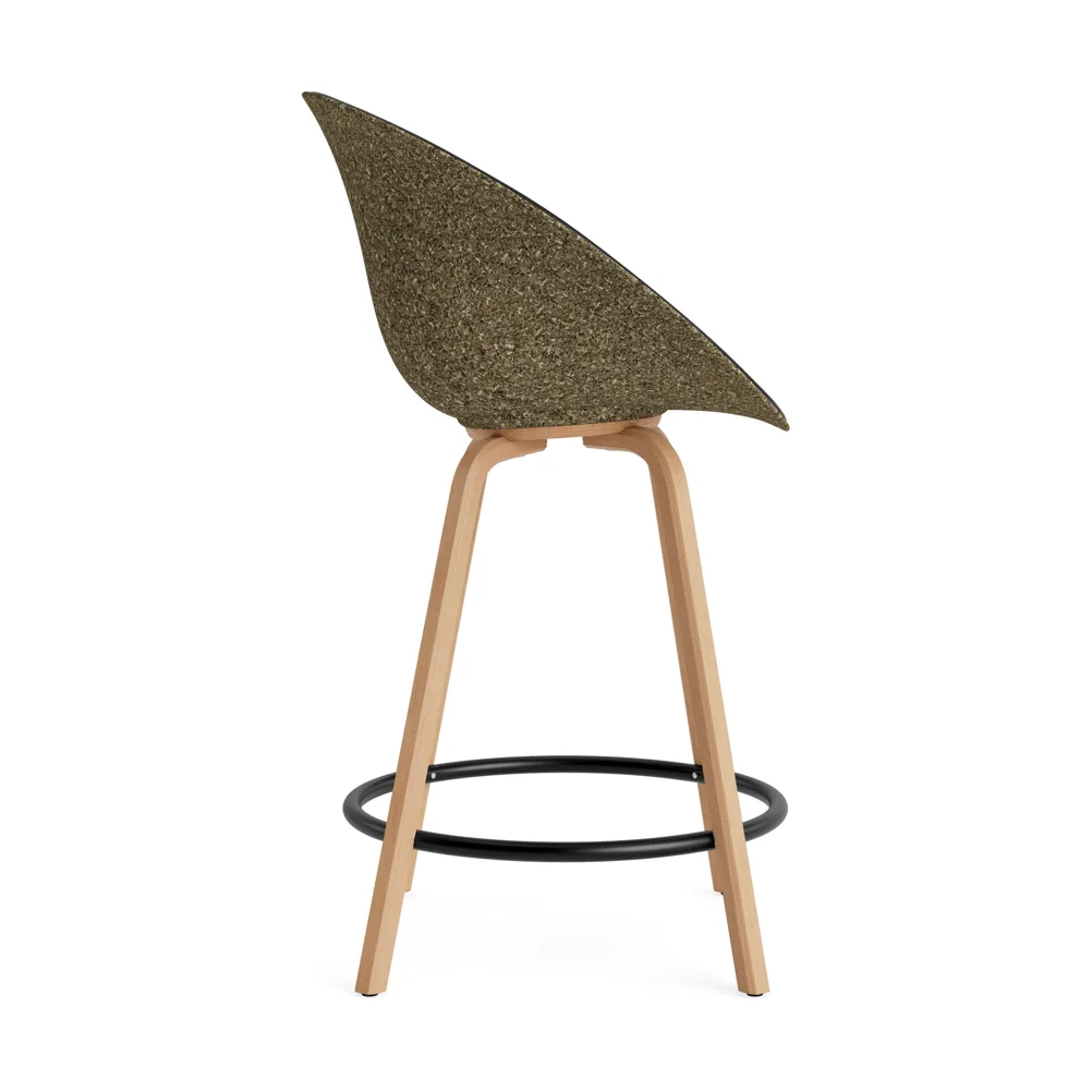 Mat Bar Armchair karmstol framsideklädd 65 cm, Ultra 41599-seaweed-beech-black steel Normann Copenhagen