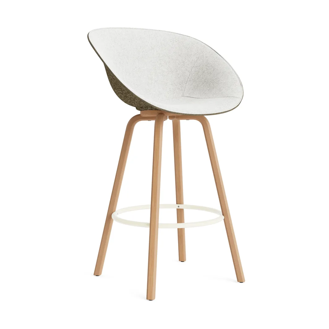 Mat Bar Armchair karmstol framsideklädd 75 cm, Hallingdal 110-seaweed-beech-cream steel Normann Copenhagen