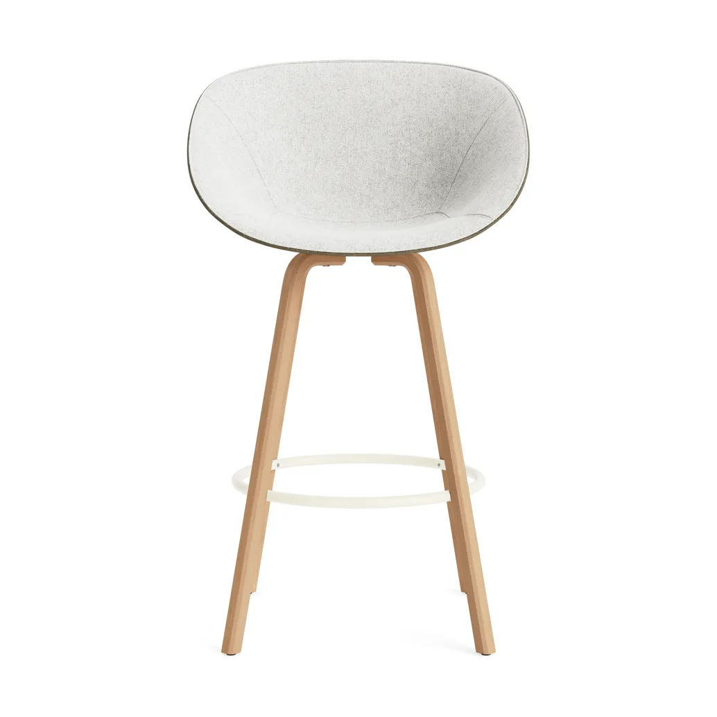 Mat Bar Armchair karmstol framsideklädd 75 cm, Hallingdal 110-seaweed-beech-cream steel Normann Copenhagen