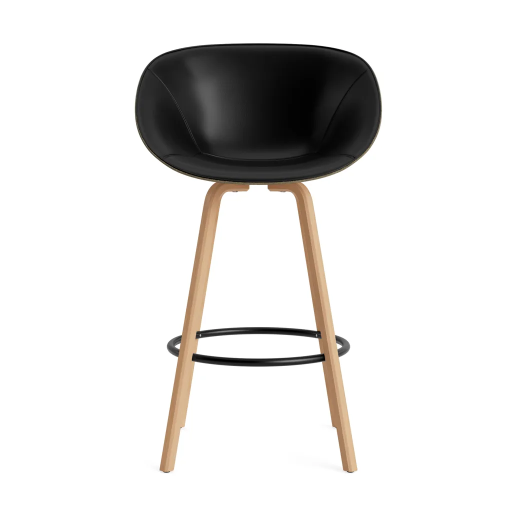Mat Bar Armchair karmstol framsideklädd 75 cm, Ultra 41599-seaweed-beech-black steel Normann Copenhagen