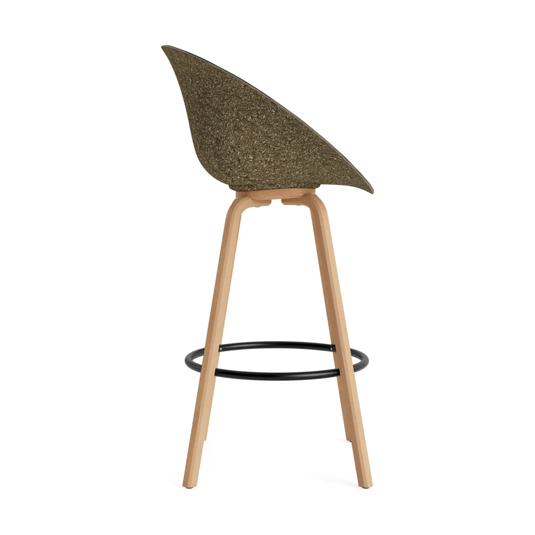 Mat Bar Armchair karmstol framsideklädd 75 cm, Ultra 41599-seaweed-beech-black steel Normann Copenhagen