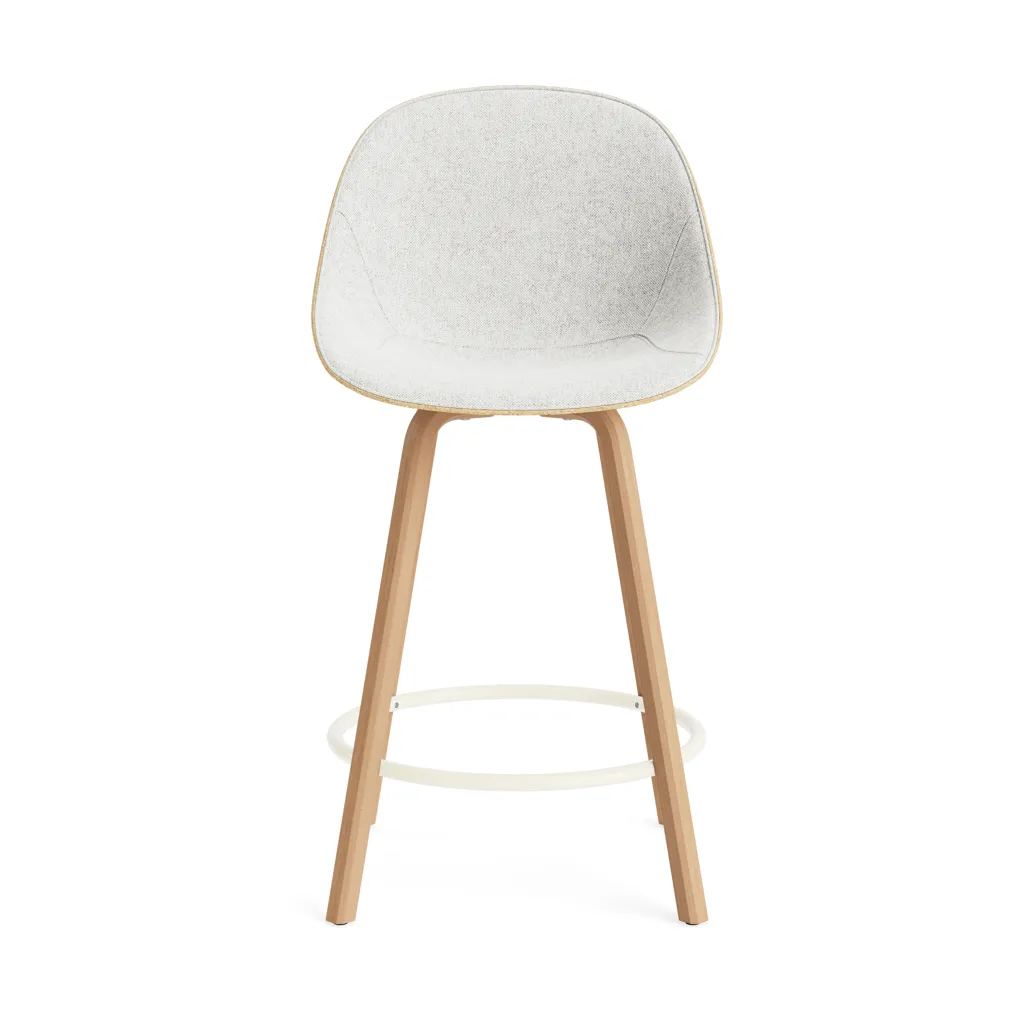 Mat Bar Chair barstol framsideklädd 65 cm, Hallingdal 110-hemp-beech-cream steel Normann Copenhagen