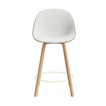Mat Bar Chair barstol framsideklädd 65 cm - Hallingdal 110-seaweed-beech-cream steel - Normann Copenhagen