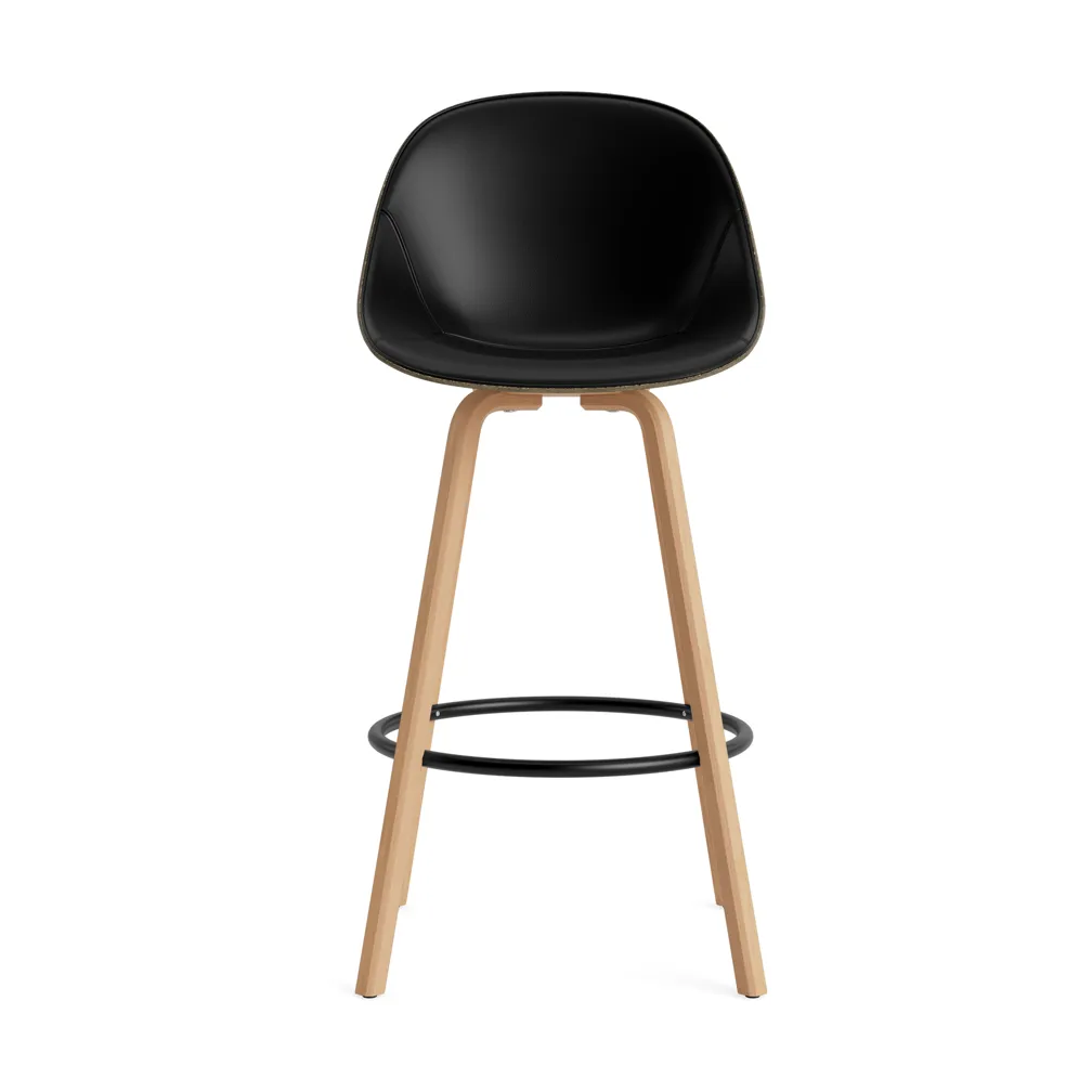 Mat Bar Chair barstol framsideklädd 75 cm, Ultra 41599-seaweed-beech-black steel Normann Copenhagen
