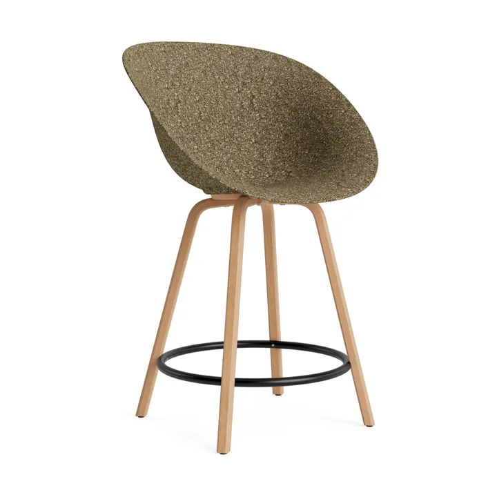 Mat barstol 65 cm - Seaweed-beech-black steel - Normann Copenhagen
