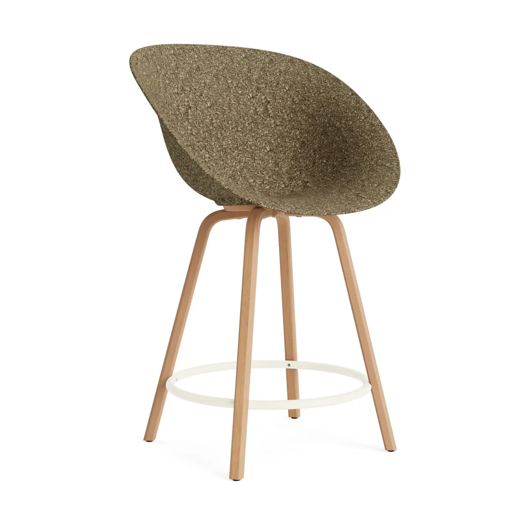 Mat barstol 65 cm, Seaweed-beech-cream steel Normann Copenhagen