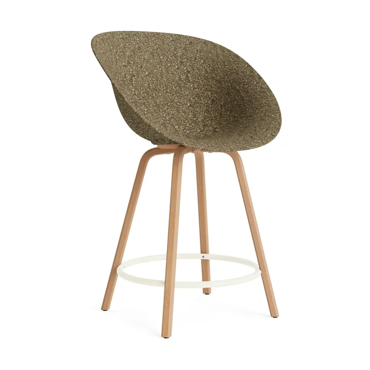 Mat barstol 65 cm - Seaweed-beech-cream steel - Normann Copenhagen