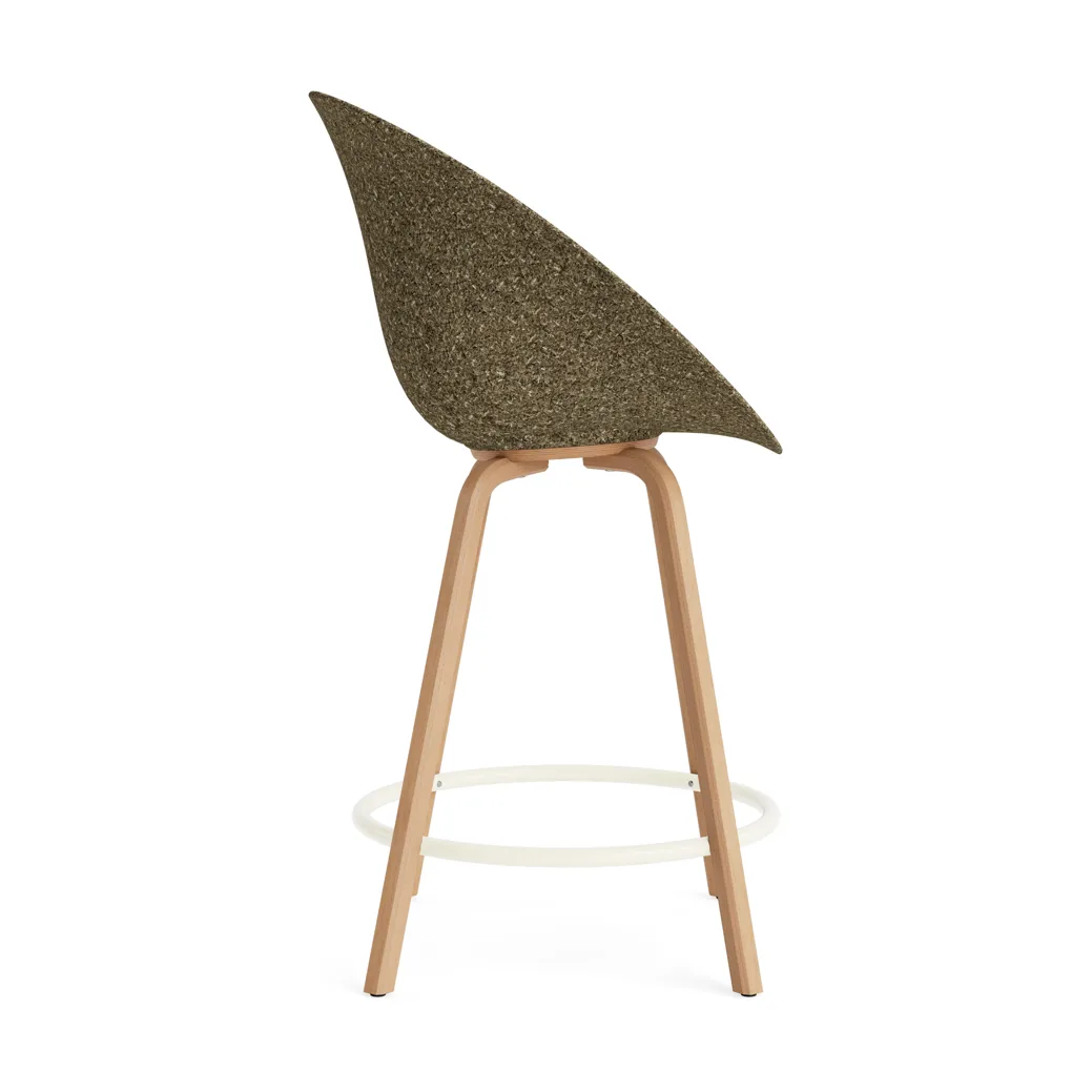Mat barstol 65 cm, Seaweed-beech-cream steel Normann Copenhagen