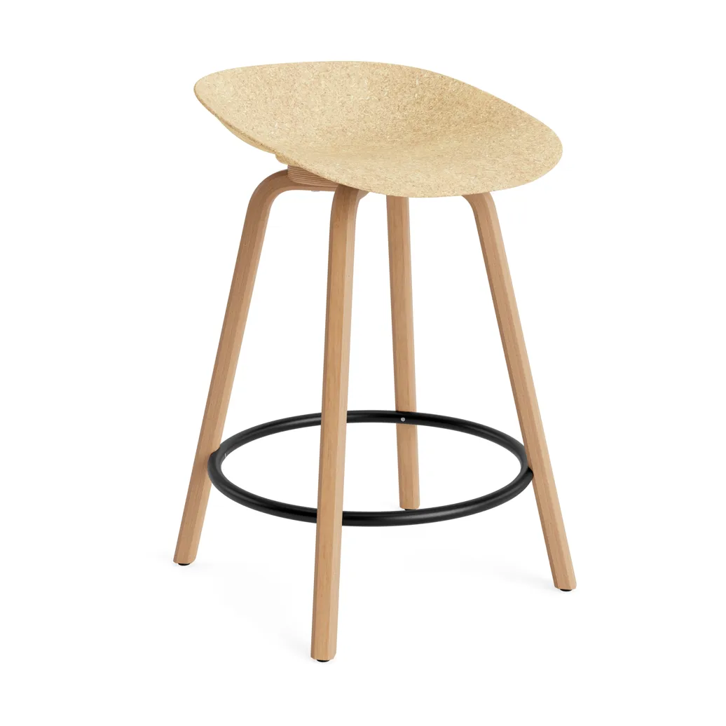 Mat Barstool barpall 65 cm, Hemp-beech-black steel Normann Copenhagen