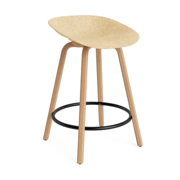 Mat Barstool barpall 65 cm - Hemp-beech-black steel - Normann Copenhagen