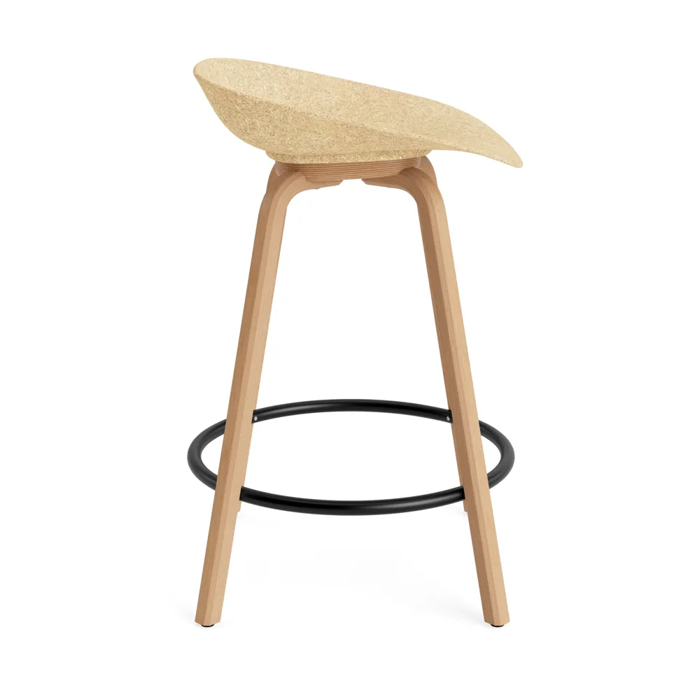 Mat Barstool barpall 65 cm, Hemp-beech-black steel Normann Copenhagen