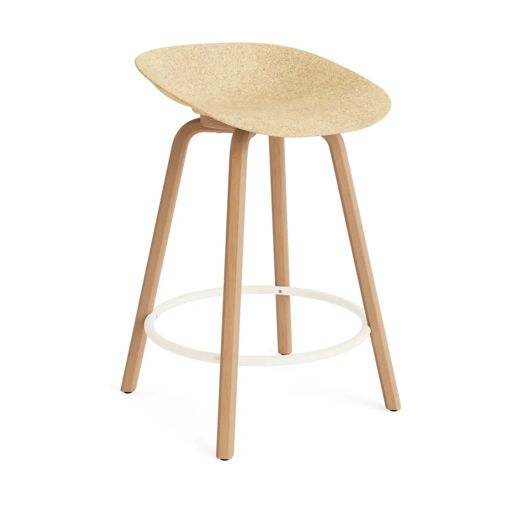 Mat Barstool barpall 65 cm, Hemp-beech-cream steel Normann Copenhagen