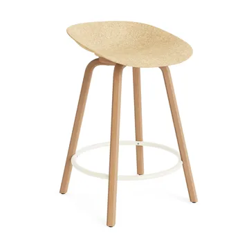 Mat Barstool barpall 65 cm - Hemp-beech-cream steel - Normann Copenhagen