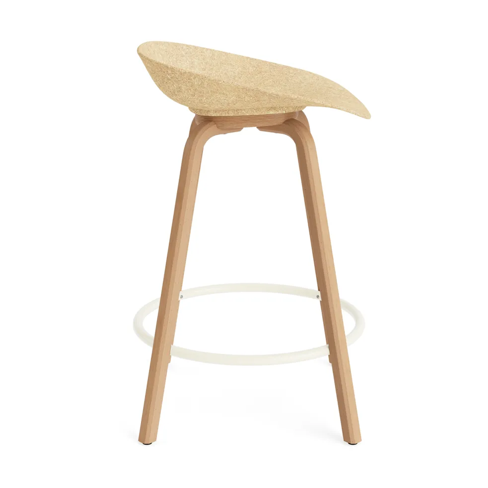 Mat Barstool barpall 65 cm, Hemp-beech-cream steel Normann Copenhagen