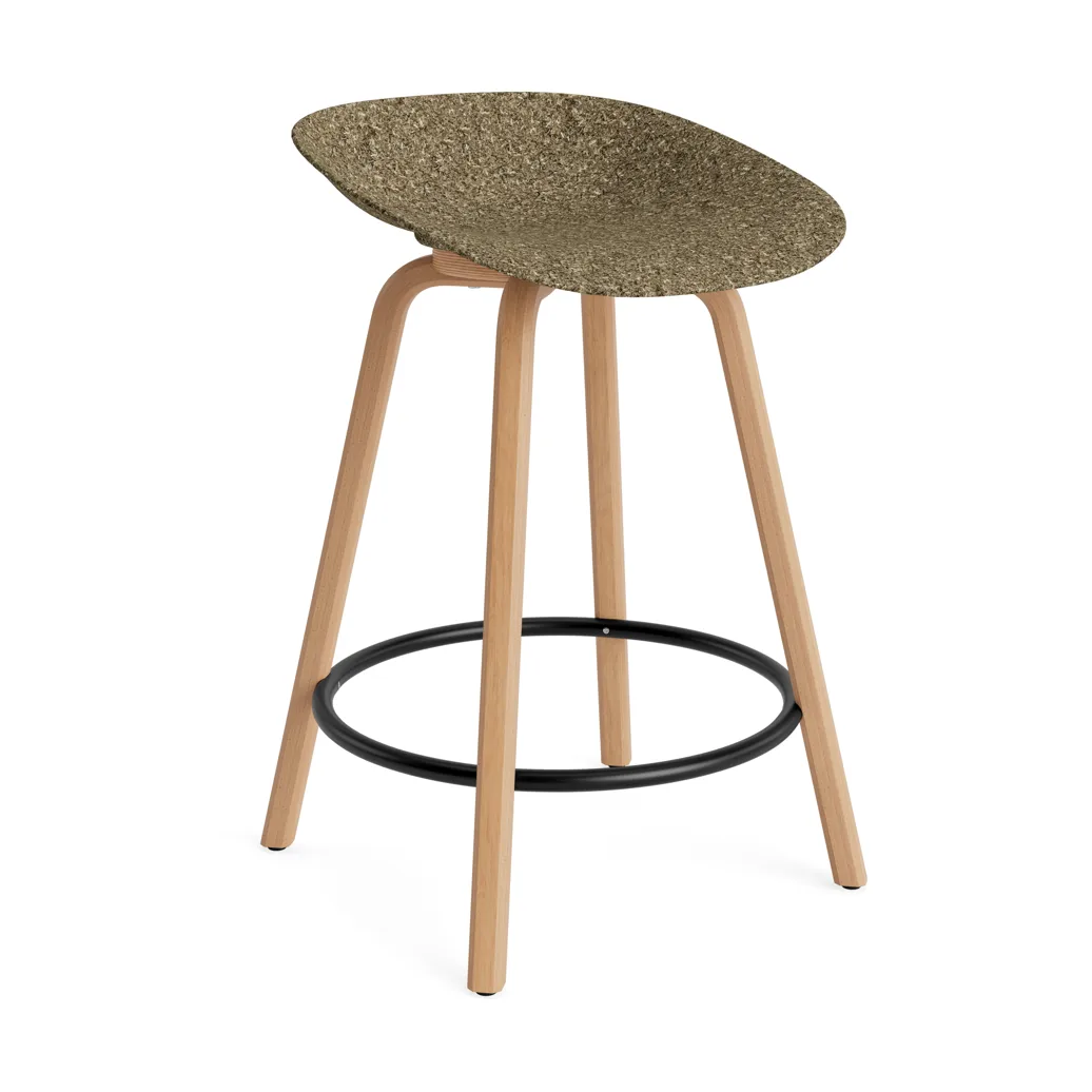 Mat Barstool barpall 65 cm, Seaweed-beech-black steel Normann Copenhagen