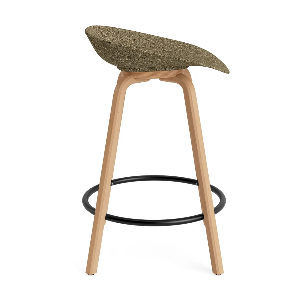 Mat Barstool barpall 65 cm, Seaweed-beech-black steel Normann Copenhagen