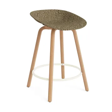 Mat Barstool barpall 65 cm - Seaweed-beech-cream steel - Normann Copenhagen