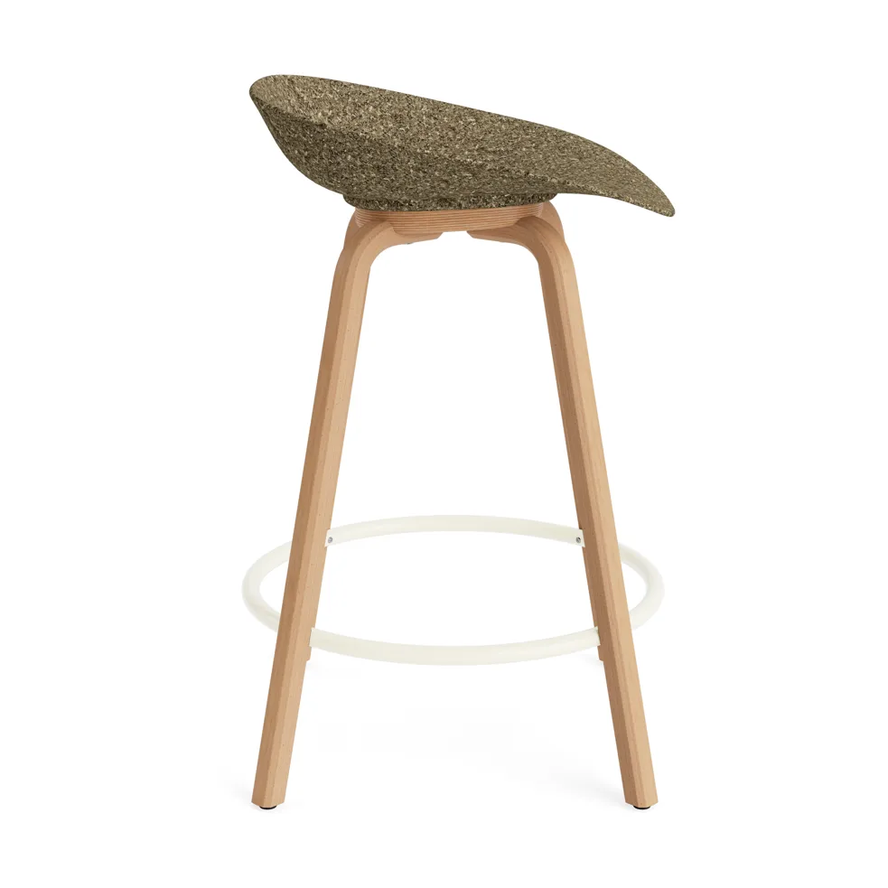 Mat Barstool barpall 65 cm, Seaweed-beech-cream steel Normann Copenhagen