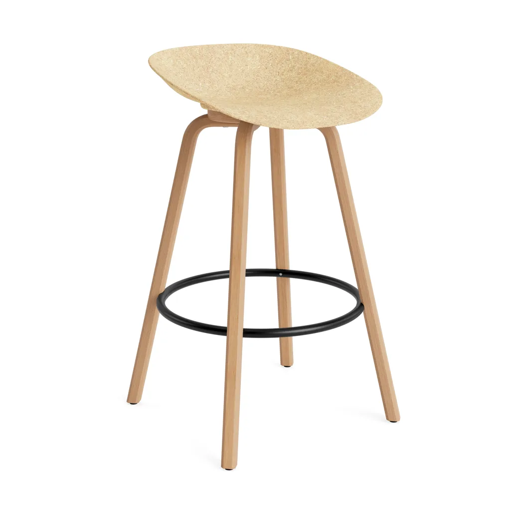 Mat Barstool barpall 75 cm, Hemp-beech-black steel Normann Copenhagen