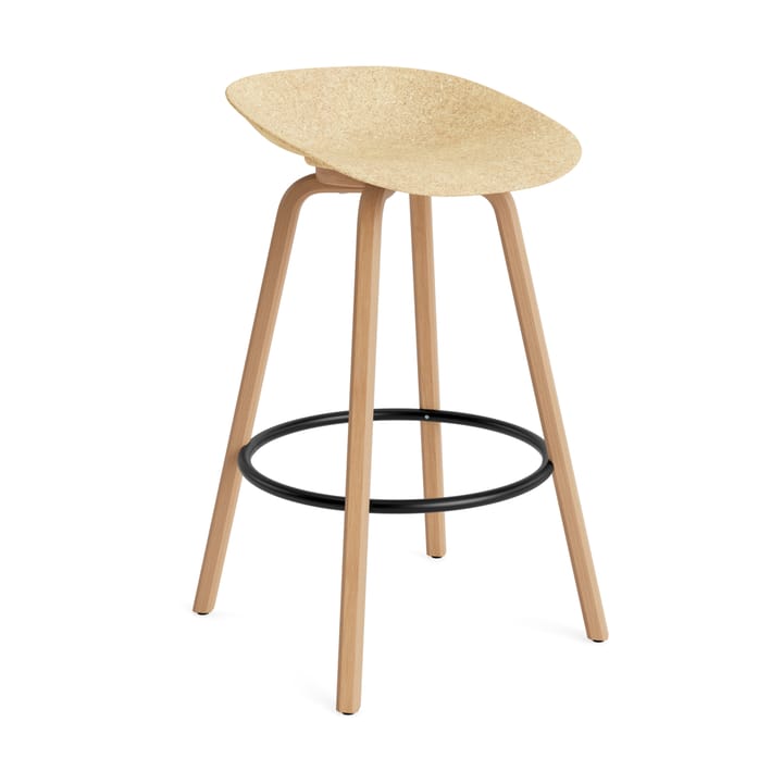 Mat Barstool barpall 75 cm - Hemp-beech-black steel - Normann Copenhagen