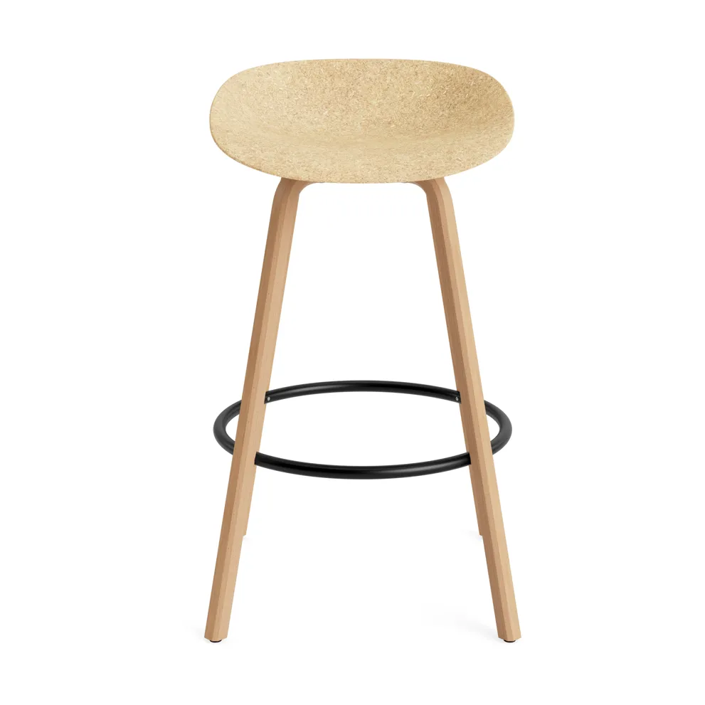Mat Barstool barpall 75 cm, Hemp-beech-black steel Normann Copenhagen