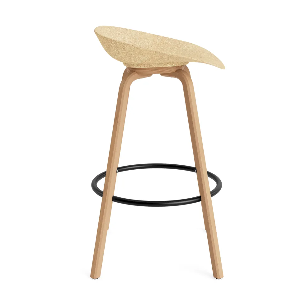 Mat Barstool barpall 75 cm, Hemp-beech-black steel Normann Copenhagen