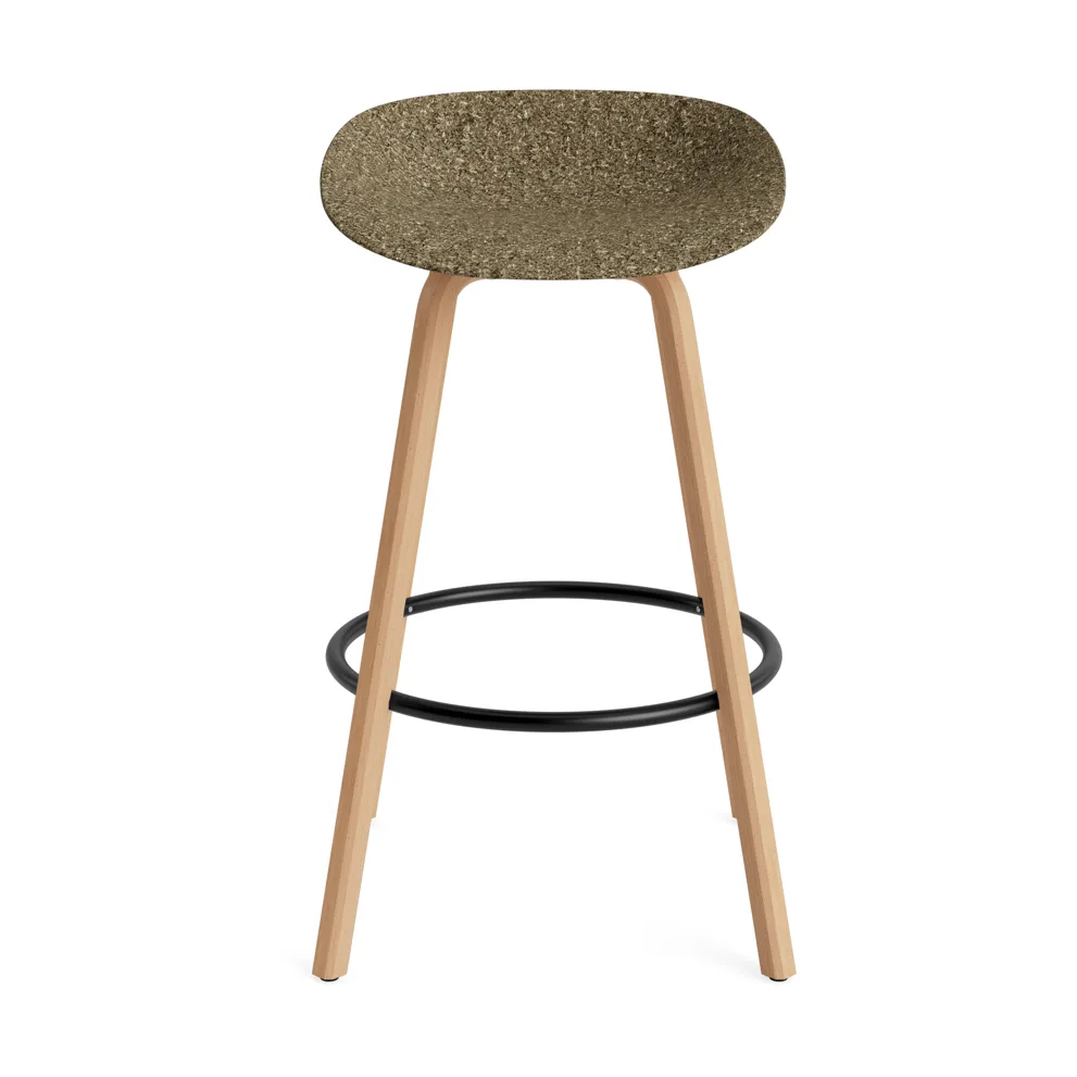 Mat Barstool barpall 75 cm, Seaweed-beech-black steel Normann Copenhagen